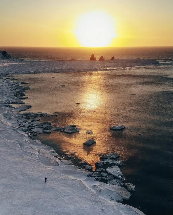 Rocks Three brothers at sunset, Sakhalin - Alexandrovsk-Sakhalinsky, Sakhalin, Sunset, Landscape, The rocks, Sakhalin Region, Sea, The photo, , Mobile photography