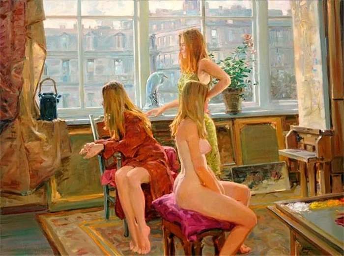 Girlfriends - NSFW, Painting, Artist, Painting, Art, Drawing