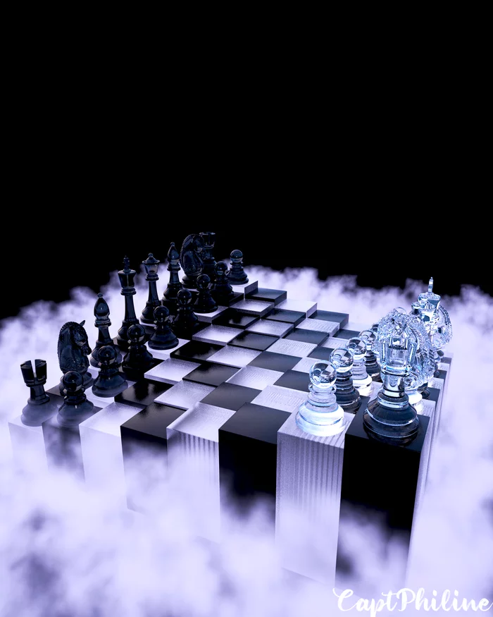 Шахматы 3D/Chess 3D - Моё, Maxon Cinema 4D, Cinema 4d, Рендер, 3D моделирование, 3D графика, Длиннопост, Photoshop