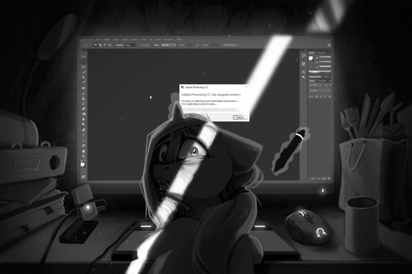 Hello, darkness, my old friend... My Little Pony, Original Character, Photoshop, Amishy, 