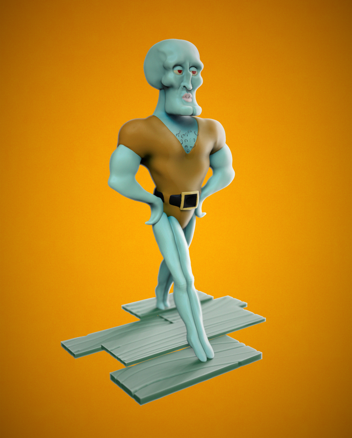 Красивый Сквидвард в 3D