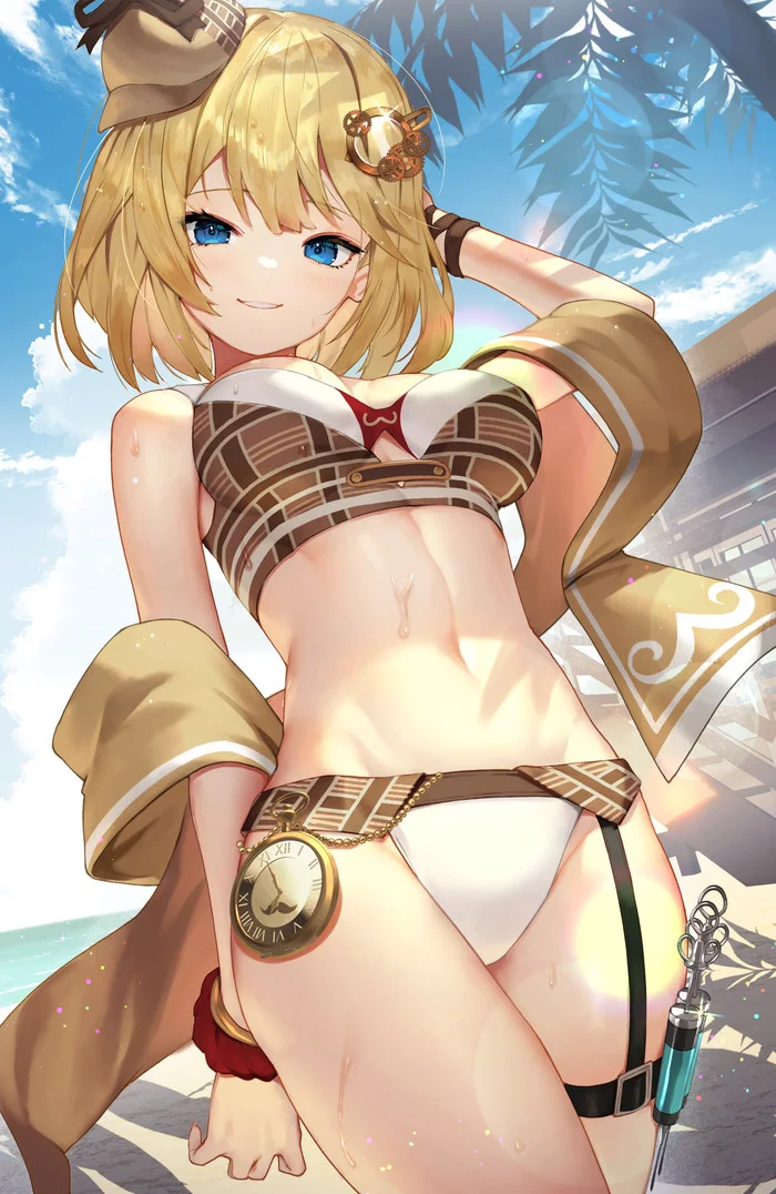 Amelia Watson - NSFW, Watson amelia, Hololive, Anime art, Anime, Swimsuit, Virtual youtuber