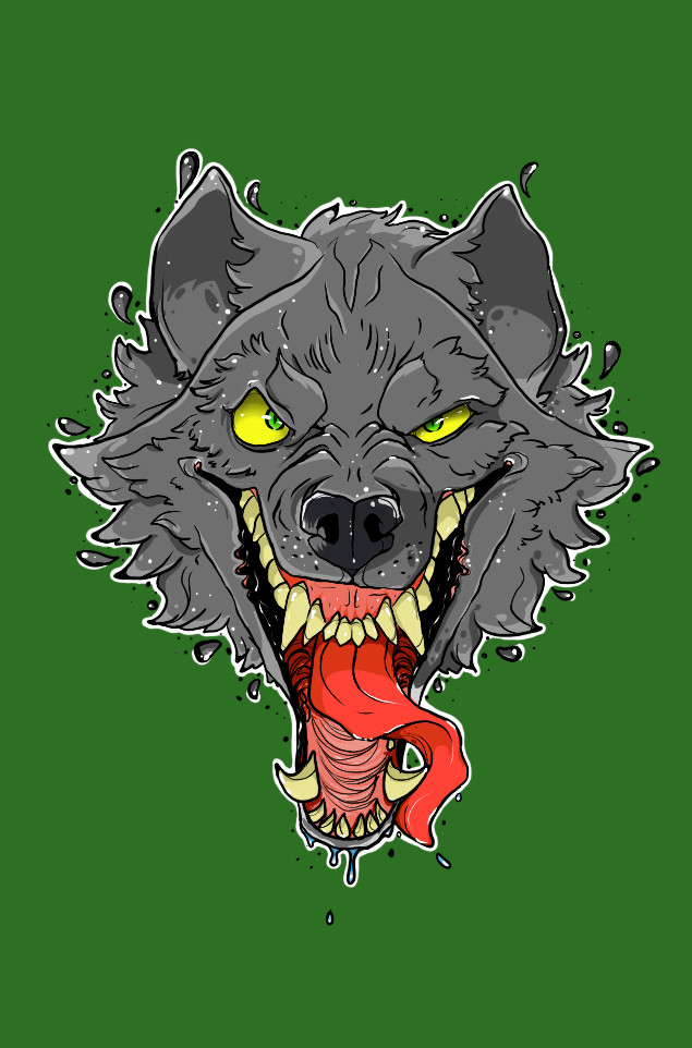 All my wolves do auf - My, Art, Digital drawing, Wolf