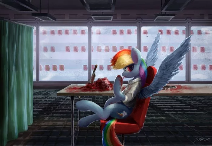 Dark Side - My little pony, Rainbow dash, Meat, Semi-Grimdark, Фанфик, Rainbow Factory