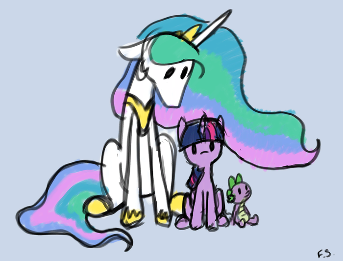   ? My Little Pony, Princess Celestia, Twilight Sparkle, Spike