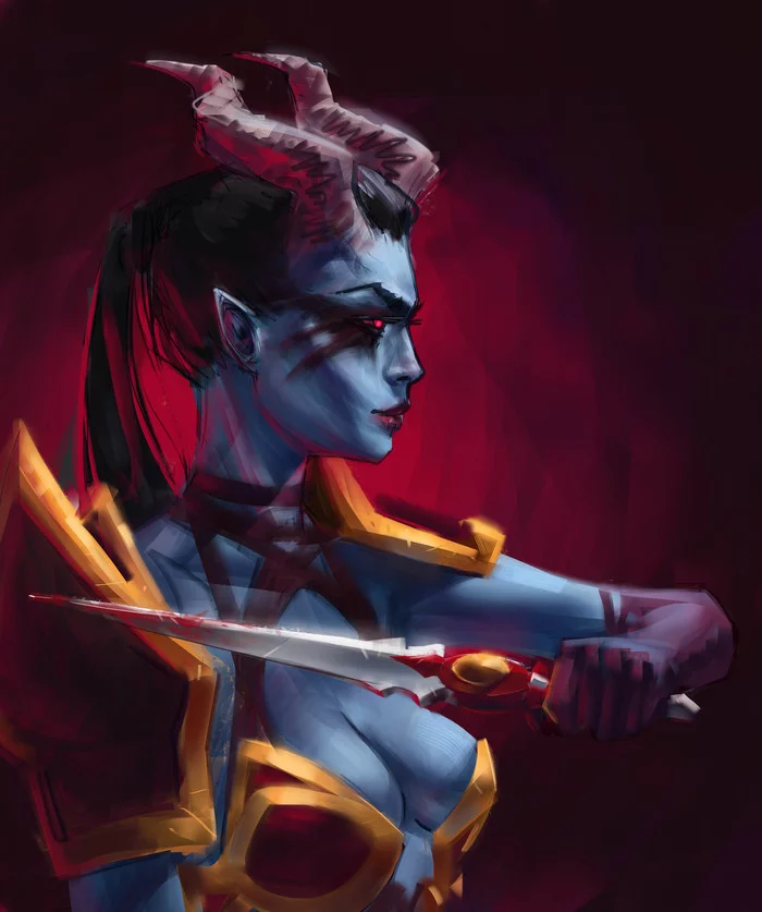 Queen of Pain - Queen of pain, Dota 2, Dota, Суккуб, Арт