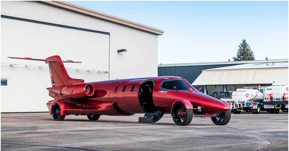 Автомобиль самолет. Limo Jet. Лимузин Learjet. Уникальные автомобили мира. Тюнингованный самолет.