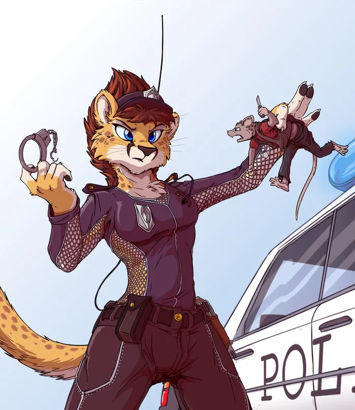You have the right to remain silent. Anything you say can and will be used against you in court. - Tirrel, Furry, Furry art, Furry cheetah, Furry mouse, Art