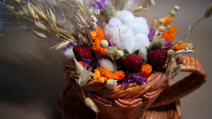 Creativity from dried flowers - My, With your own hands, Creation, Flowers, Dried flowers, Longpost, Needlework without process