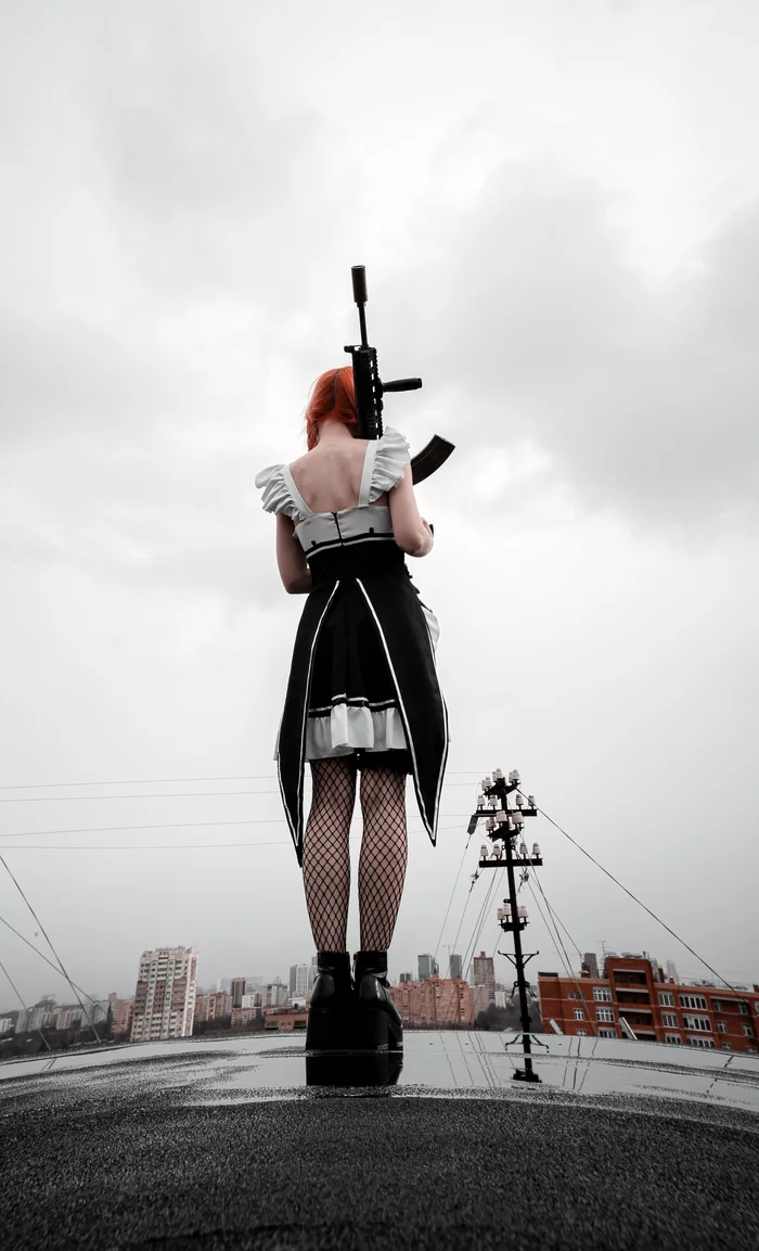 Maid killer - My, Original, Housemaid, Cosplay, The photo, PHOTOSESSION, Girls, Redheads, Machine, Original, Urbanism, Longpost