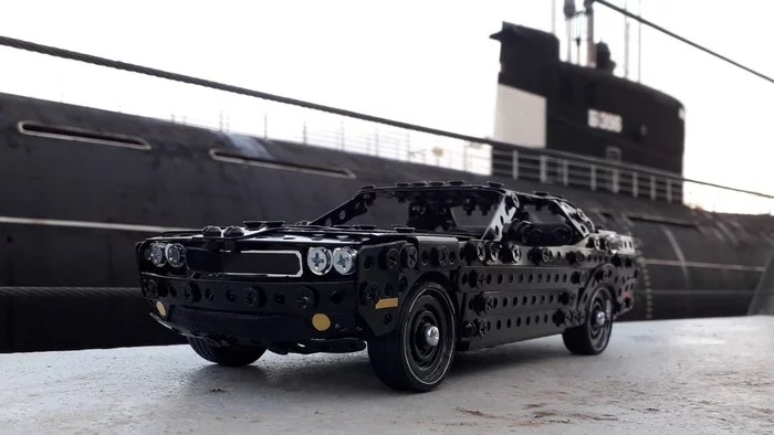 2012 Dodge Challenger made from metal construction kit, wire, rubber, leather and cardboard - My, Dodge, Dodge challenger, Muscle car, Navy, Submarine, Constructor, Modeling, Longpost