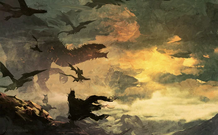 Dragons of Morgoth - Art, The silmarillion, Tolkien's Legendarium, Morgoth, Melkor, The Dragon, Ancalagon, Anato finnstark