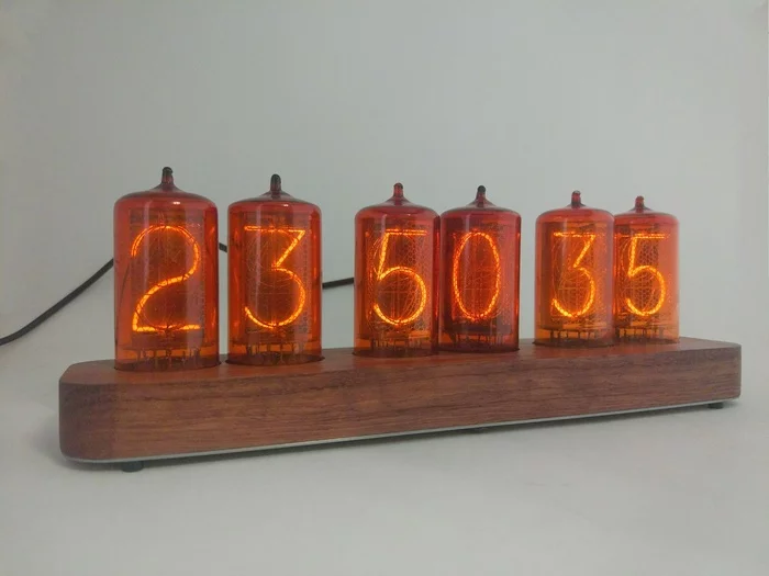 Tube clock Nixie clock on indicators Z566M - My, Nixie clock, With your own hands, Homemade, Presents, Decor, Interior, The photo, Electronics, Longpost, Needlework without process
