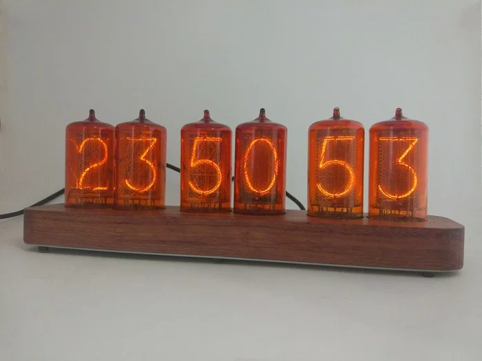 Tube clock Nixie clock on indicators Z566M - My, Nixie clock, With your own hands, Homemade, Presents, Decor, Interior, The photo, Electronics, Longpost, Needlework without process