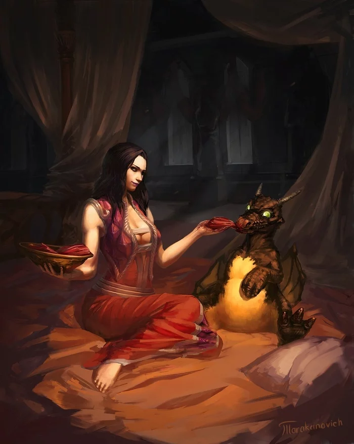 Fan art of Onyxia (in human form - Lady Katrana Prestor). Author: Tarakanovich - World of warcraft, Warcraft, Blizzard, Game art, Art, Creation, Onyxia, Tarakanovich