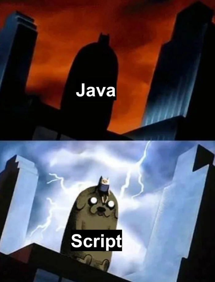 Java Script - Бэтмен, IT, IT юмор, Adventure Time, Юмор, Java, Javascript, Картинка с текстом