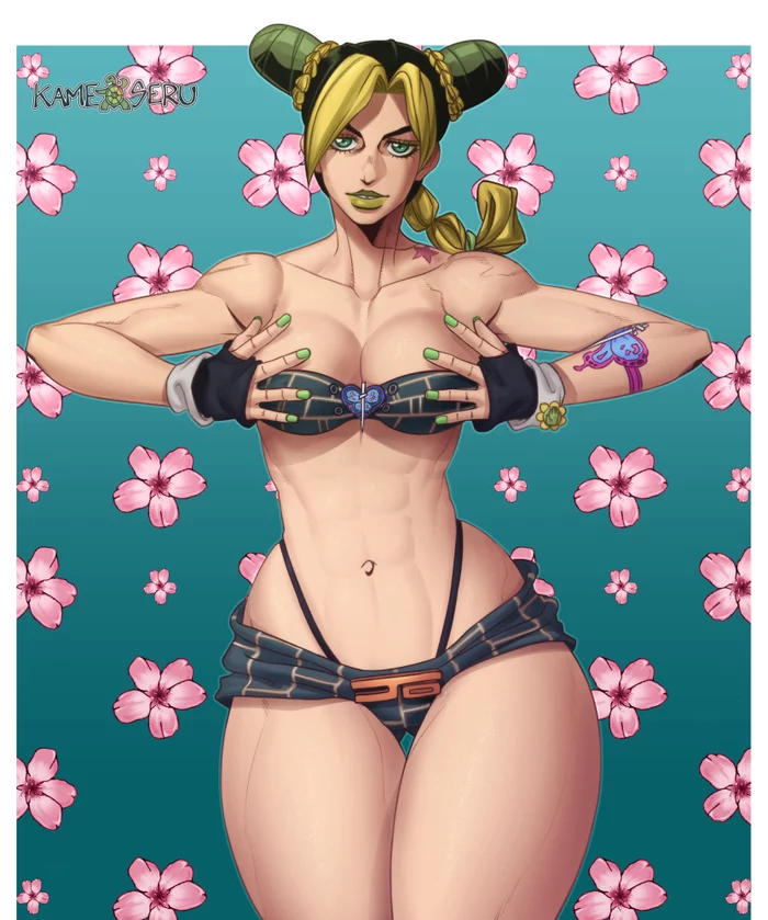 Jolyne Cujoh - NSFW, Крепкая девушка, Арт, Muscleart, Jojos Bizarre Adventure, Аниме, Anime Art, Девушки, Kujo Jolyne