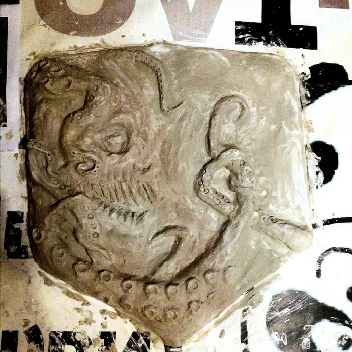 Painting bas-relief skull - Needlework with process, Longpost, Octopus, Creation, With your own hands, Bas-relief, Painting, Scull, My