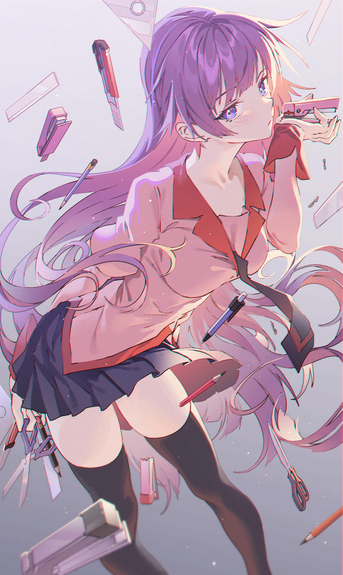 ,   ) , Anime Art, Bakemonogatari, All stars, Loli, Zettai Ryouiki, Hong, Monogatari Series, 