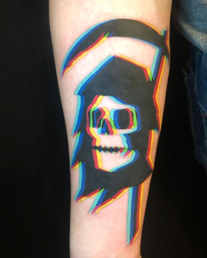 Tattoo with an interesting effect - Tattoo, Grim Reaper