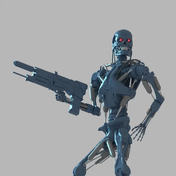 Creation terminator t-800 real 3D model - My, Terminator 2: Judgment Day, Terminator, T-800, 3D modeling, Video, Longpost