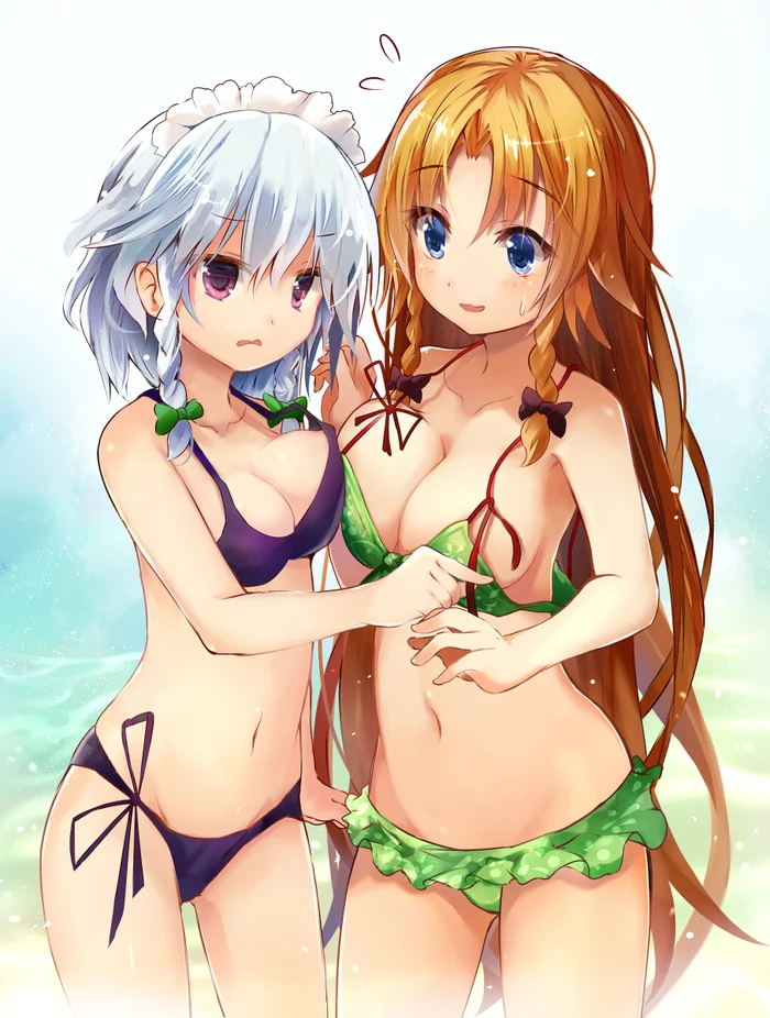 Meiling & Sakuya - NSFW, Touhou, Hong meiling, Izayoi Sakuya, Anime art, Anime, Efe