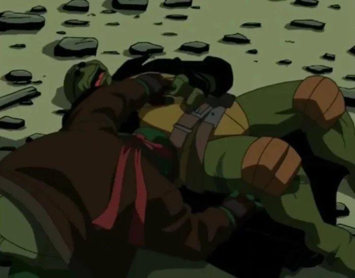 When mom comes into the room and you pretend to be asleep - Teenage Mutant Ninja Turtles, 2003, Humor, Cartoons