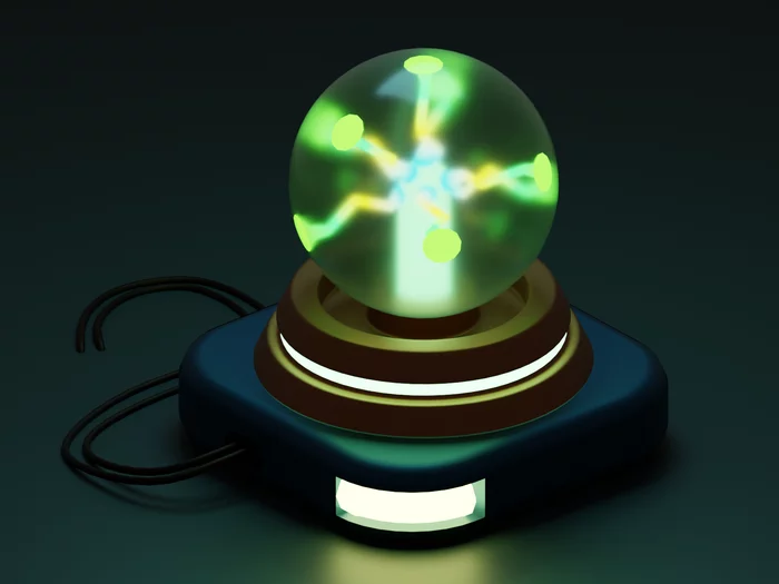 Plasma lamp - My, 3D modeling, 3D, Blender, Лампа