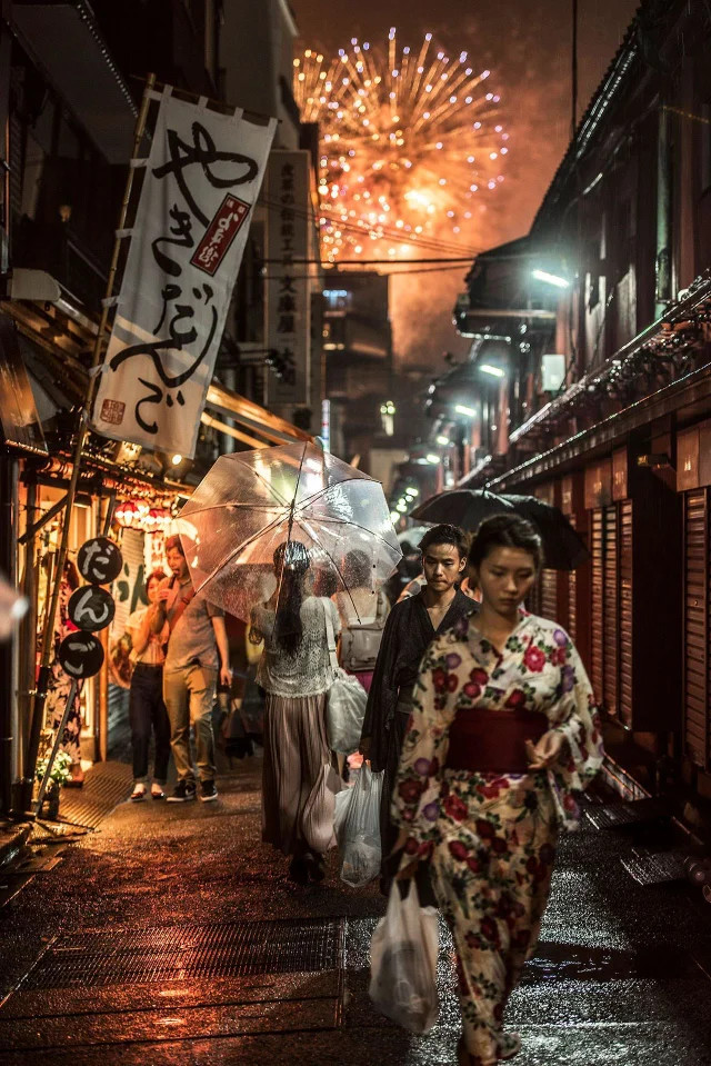 Night in Japan - Japan, Night, Fireworks, The photo