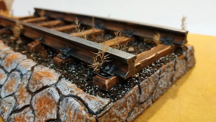 Cardboard rails. - My, Stand modeling, Models, Railway modeling, Homemade, With your own hands, Longpost, Needlework with process