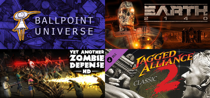 Ballpoint Universe - Infinite, Earth 2140, Jagged Alliance 2 Classic, Yet Another Zombie Defense HD Steamgifts, , , Steam,  