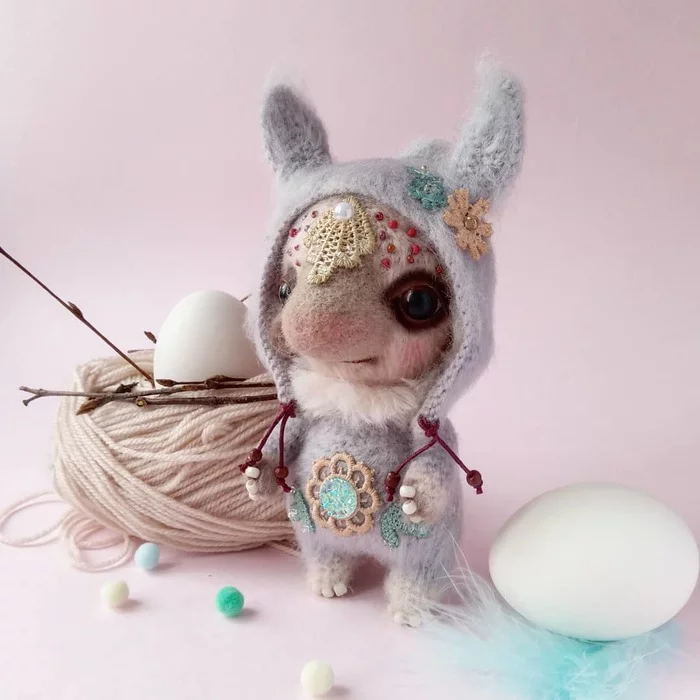 Unusual Easter bunny - My, Knitted toys, Amigurumi, Crochet, Presents, Troll, Hare, Rabbit, Easter, Holidays, Story, Video, Longpost, Needlework without process