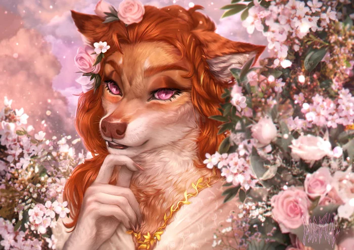 Flower Child - Фурри, Антро, Арт, Furry Canine, Mirtrud