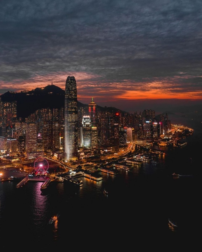 Гонконг Гонконг, Город, Фотография, Ночь, Азия, Ночной город