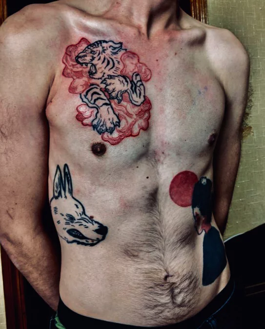 Dear Pikabushniki, for your consideration. How do you feel about Asian-style tattoos? - My, Tattoo, Tattoos on the chest