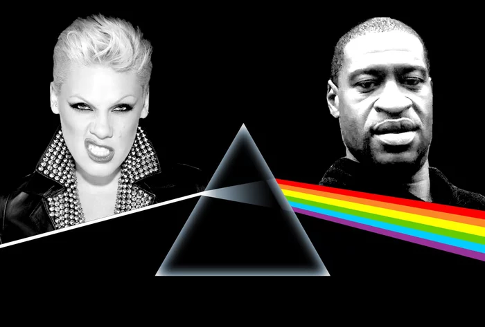 Rebus - My, Memes, Pink, Pink floyd, The Dark side of the Moon, Black lives matter, Death of George Floyd