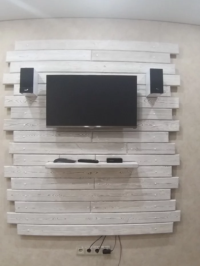 TV zone made of wood - My, The television, Solid wood furniture, Longpost