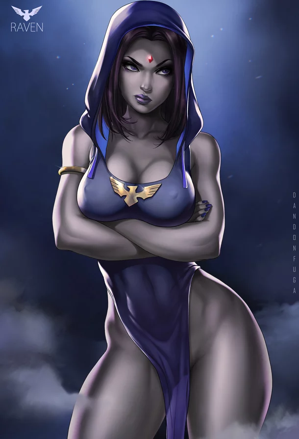 Raven - NSFW, Арт, Эротика, Рисованная эротика, DC Comics, Teen Titans, Рейвен, Dandonfuga