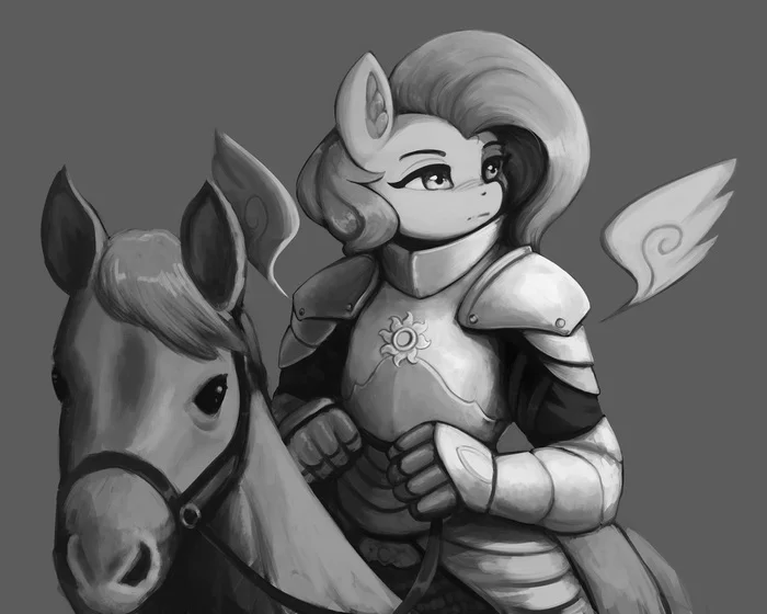 Knight without fear and reproach - My little pony, Fluttershy, Anthro, Horses, Mrscroup, Knights