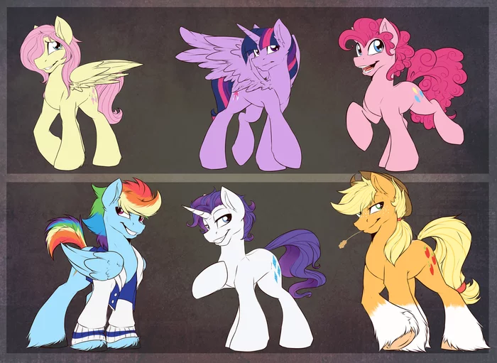 Gender - Bender - My little pony, Mane 6, Rule 63, PonyArt, Rainbowscreen