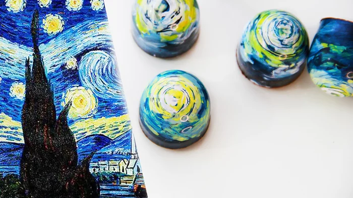 Van Gogh's Starry Night You Can Taste - My, Candy, Confectionery, Handmade, Yummy, Longpost