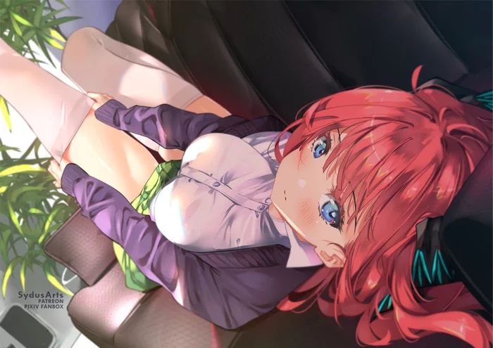 Nino - NSFW, Anime, Art, Anime art, OnOff, Erotic, Gotoubun no hanayome, Nino nakano, Breast, Stockings, Sydusarts