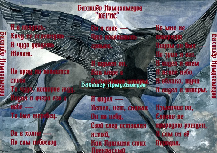 Bakhtiyor Inayatullahovich Irmukhamedov: Pegasus - My, Poetry, Poetry on Peekaboo, Russian poetry, Amateur poetry, Bakhtiyor Irmukhamedov, Poems