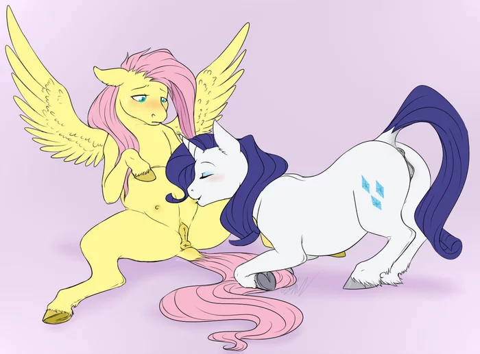 *Название придумайте сами. Я пасс* - NSFW, My Little Pony, Rarity, Fluttershy, MLP Explicit, MLP Udder, MLP Lesbian, MLP anatomically correct