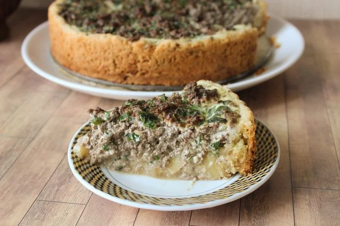 Pie with chicken liver on shortcrust pastry - My, Pie, Bakery products, Recipe, Food, Cooking, Yummy, Preparation, Dish, Nutrition, Offal, Liver, Cookie, Longpost