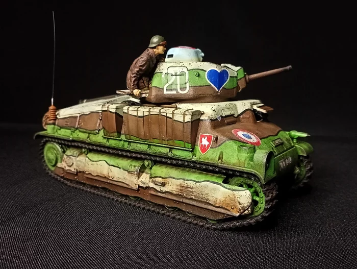 Tank of dragoons and cuirassiers. - My, Stand modeling, Modeling, Prefabricated model, Tanks, Story, Technics, The Second World War, France, , Hobby, Needlework without process, With your own hands, Miniature, Video, Longpost