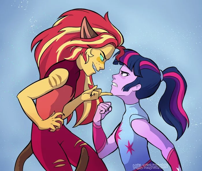 Hey,  Twilight~ - My little pony, Sunset shimmer, Twilight sparkle, Equestria girls, MLP crossover, She-Ra: Princess of Power, Catra, Adora