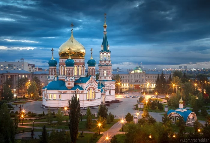 Evening in Omsk - My, Omsk, Russia, The photo, Photographer, Alexey Golubev, Architecture, ROC, Church, Orthodoxy, Temple, Postcard, Town, Street photography, Landscape, Urbanphoto, Canon