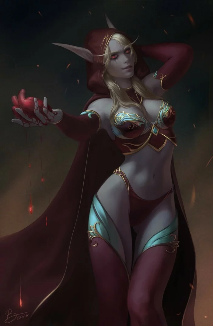 Sylvanas - NSFW, Drawing, World of warcraft, Warcraft, Sylvanas Windrunner, The Abdicated, Elves, Girls, Blizzard, Art