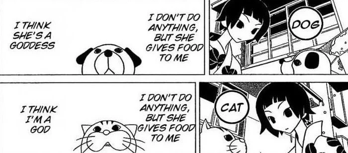 My Goddess - Manga, cat, Dog, Comparison, Sayonara zetsubou sensei